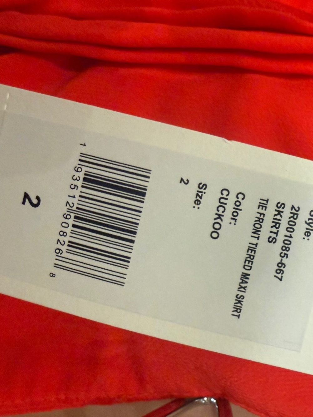 NWT Vineyard Vines Red Tiered Maxi Skirt Tie Waist Size 2 Summer Boho - Picture 2 of 6